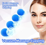 Silicone Facial Cupping Set (4 pcs/set) Blue 美容罐 蓝色